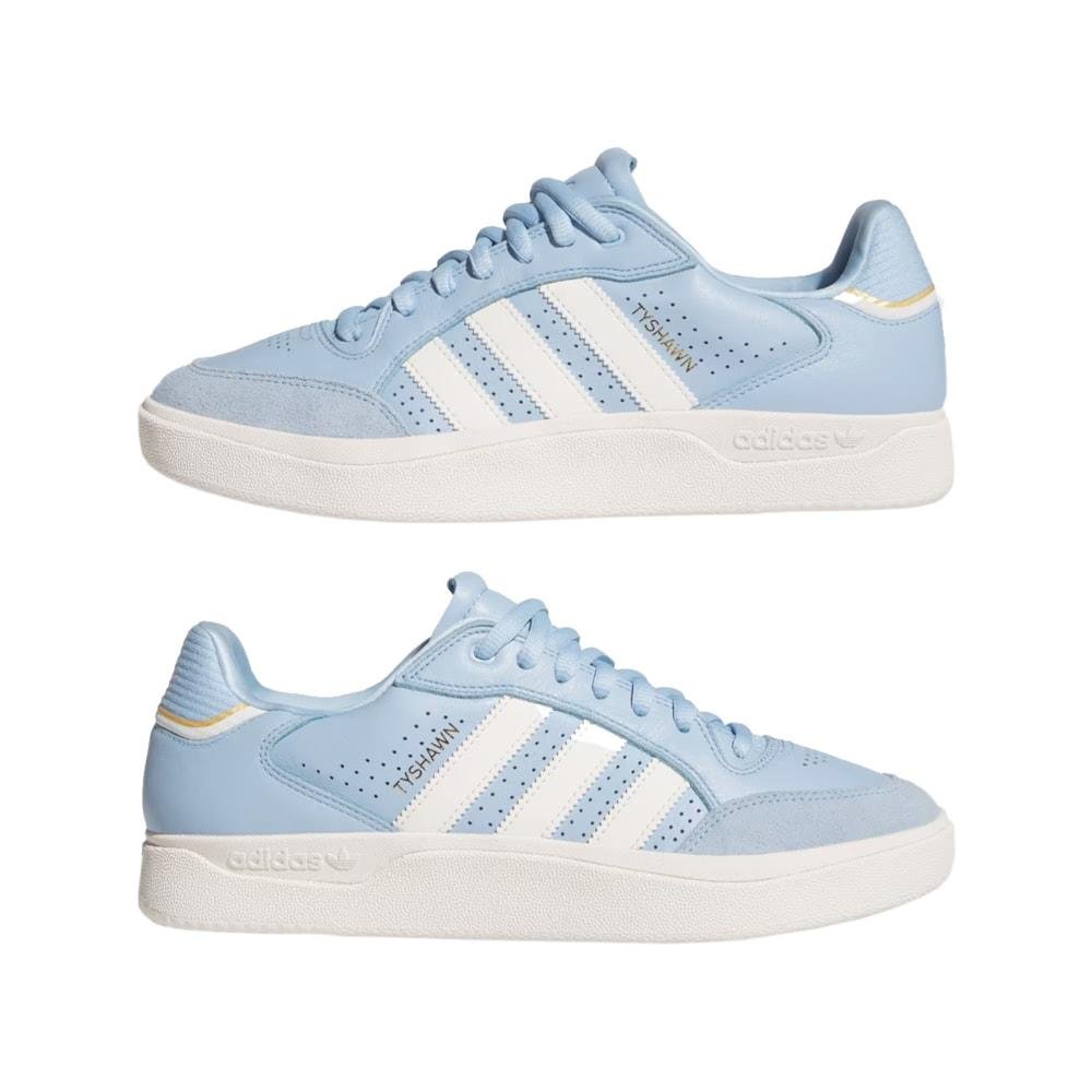 Tênis Adidas Tyshawn Low Clear Sky Chalk White Gold Metallic Azul 4