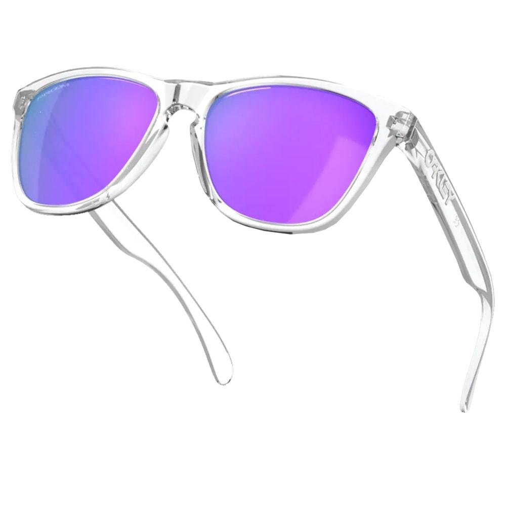 Óculos Oakley Frogskins Polished Clear Prizm Violet Branco 5