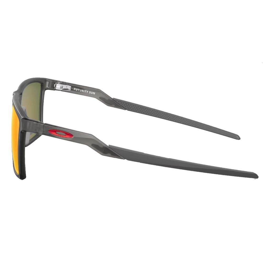Óculos Oakley Futurity Sun Prizm Ruby Polarized Satin Grey Smoke Preto 5