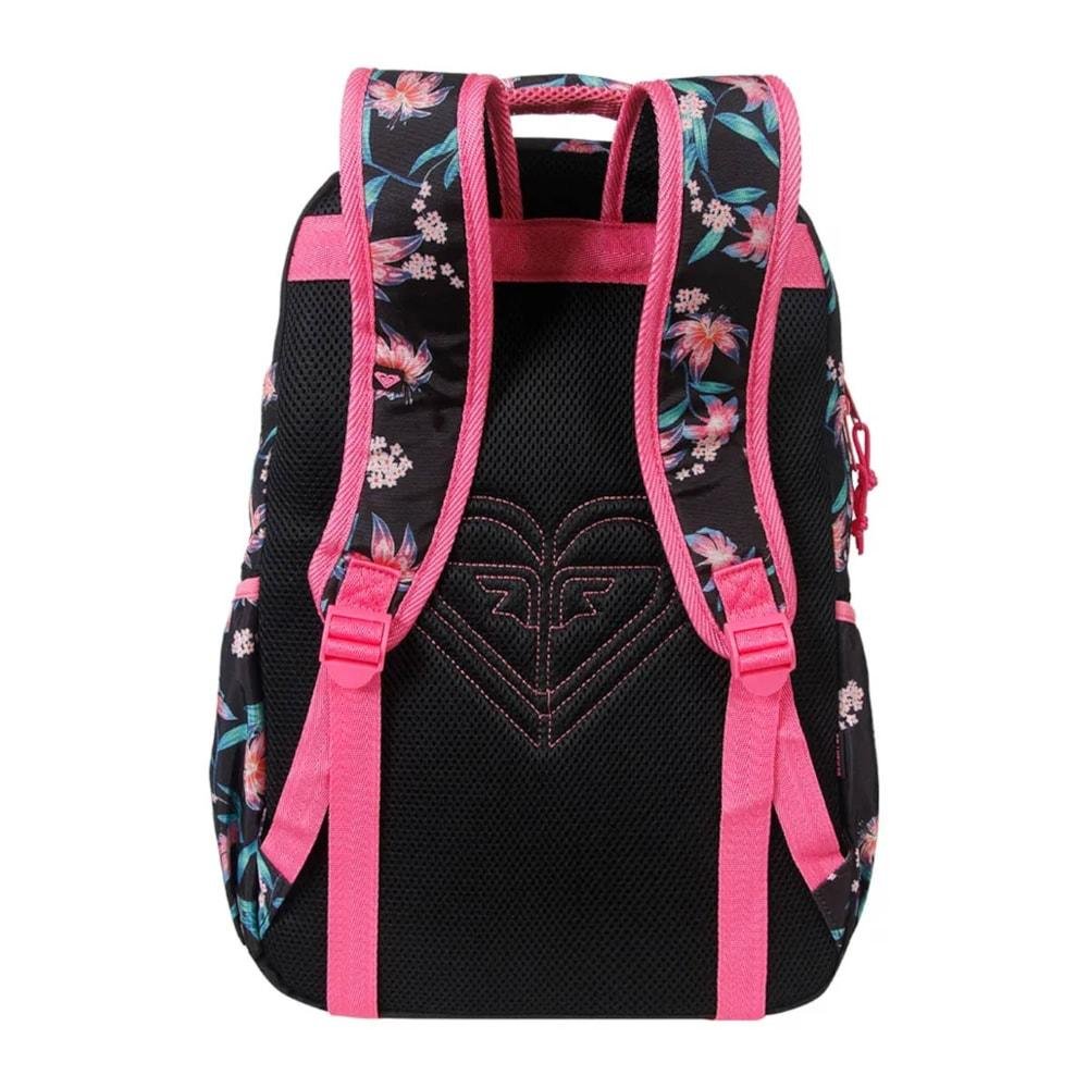 Mochila Roxy Bloom Preto com Rosa Preto 3