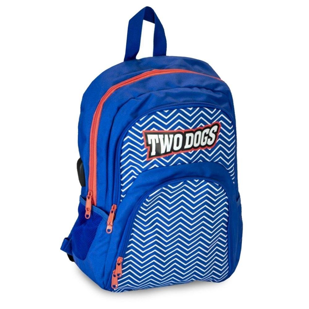 Mochila Two Dogs 20L Casual Com USB e P2 Azul Azul 2