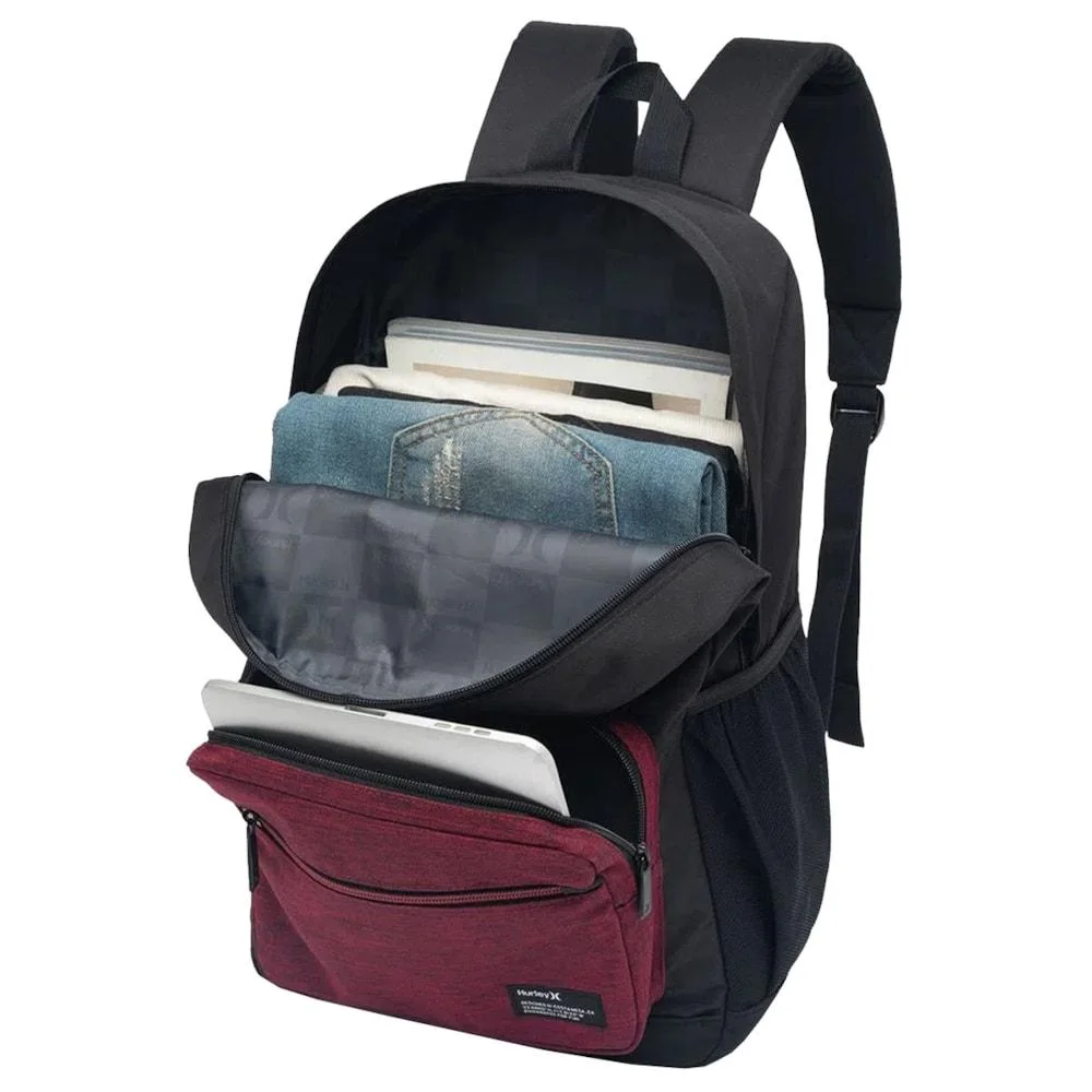 Mochila Hurley Color Preto Vermelho Preto 3