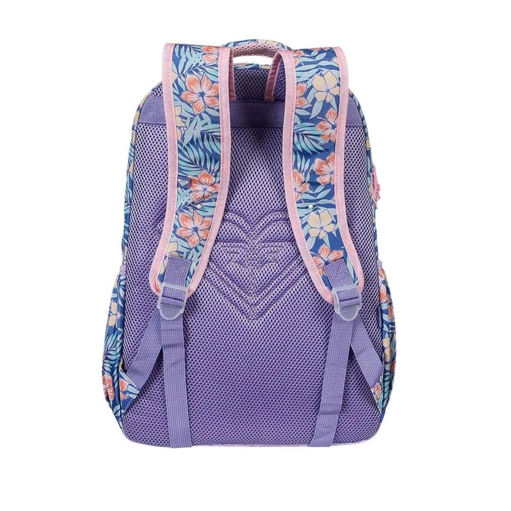 Mochila Feminina Roxy Floral Dream Azul e Rosa Azul 2