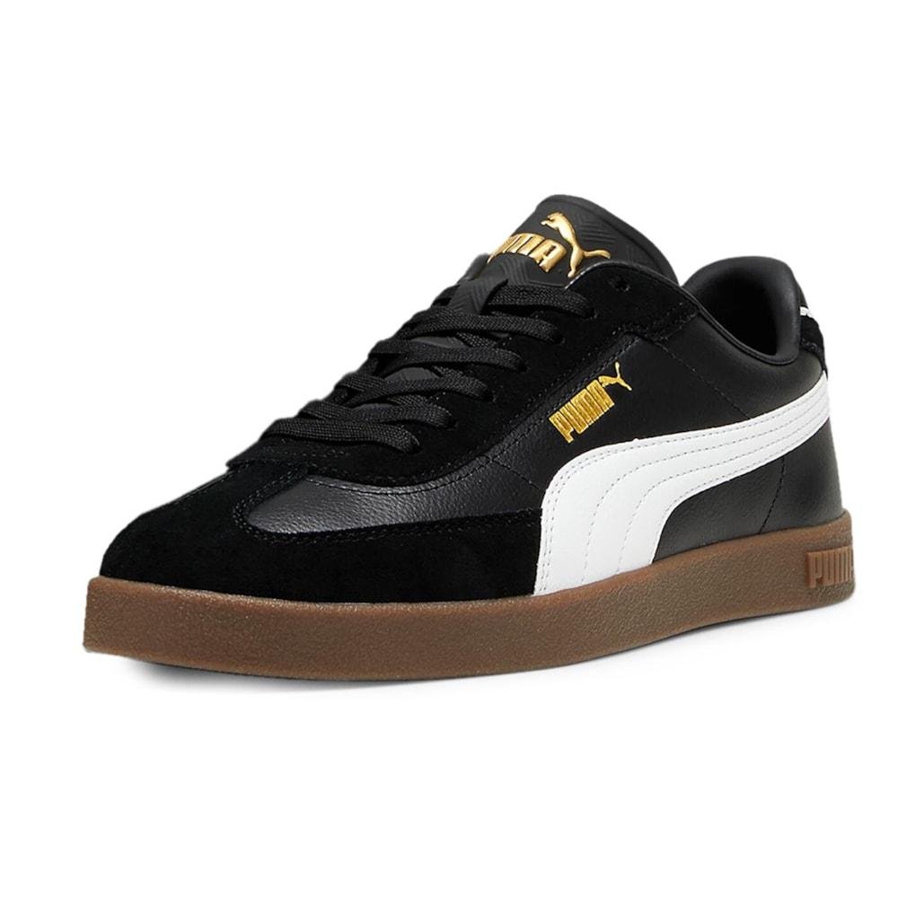 Tênis Puma Club II Era Black White Gold Preto 5