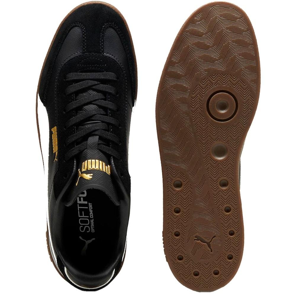 Tênis Puma Club II Era Black White Gold Preto 4