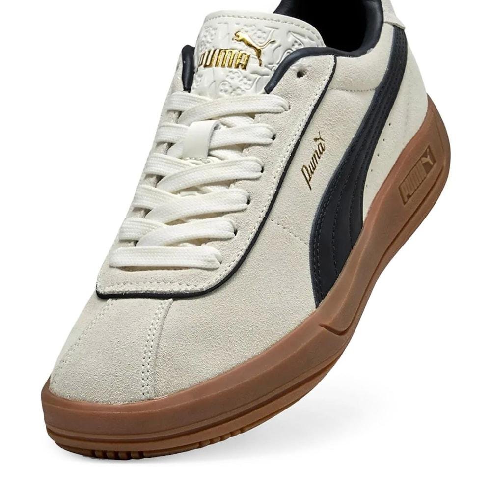 Tênis Puma Club Klassika SD Warm White Black Gold Bege 3