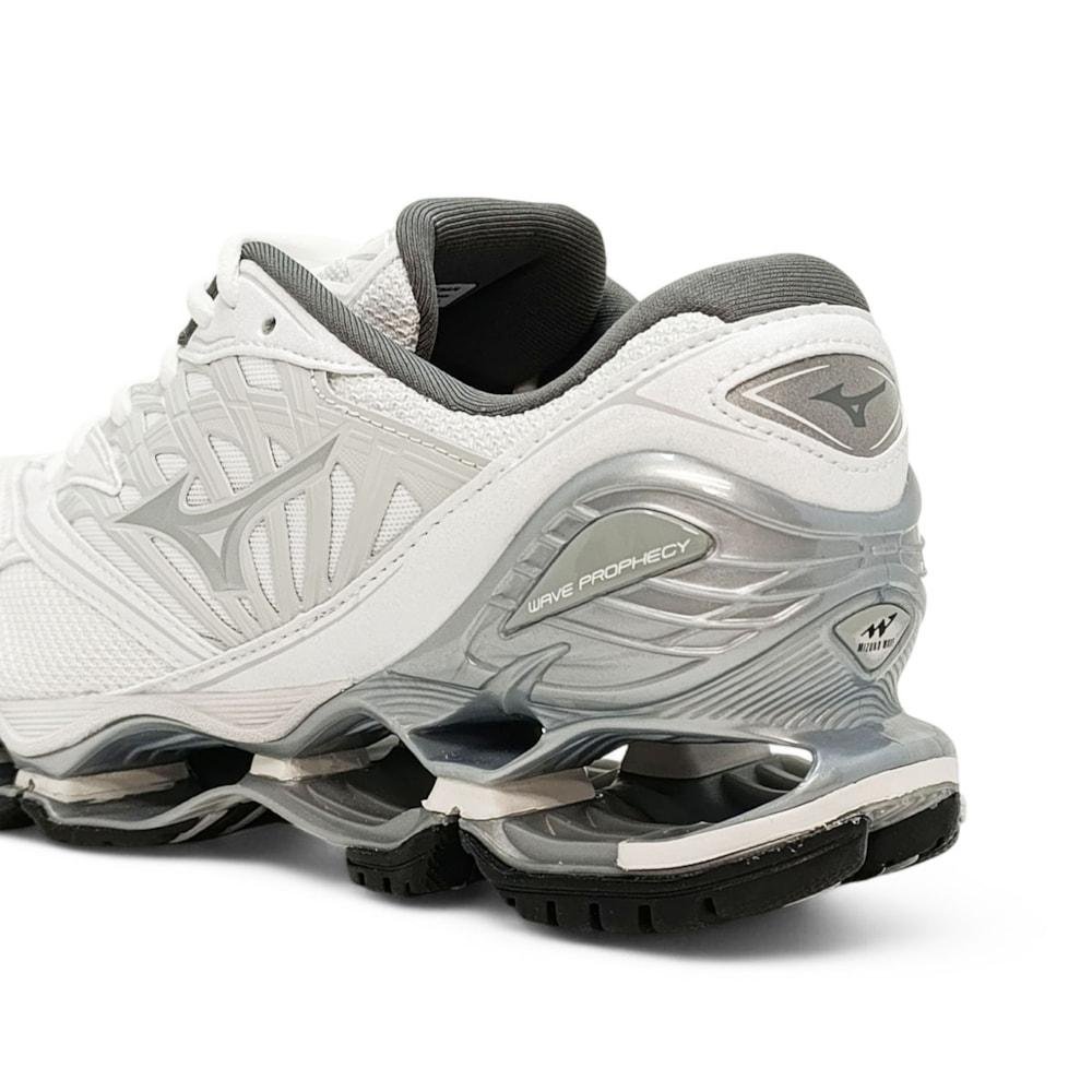 Tênis Mizuno Wave Prophecy LS Branco Prata Branco 3