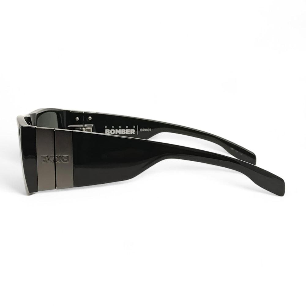 Óculos Evoke Bomber BRH01 Black Shine Verde G15 Total Preto 3