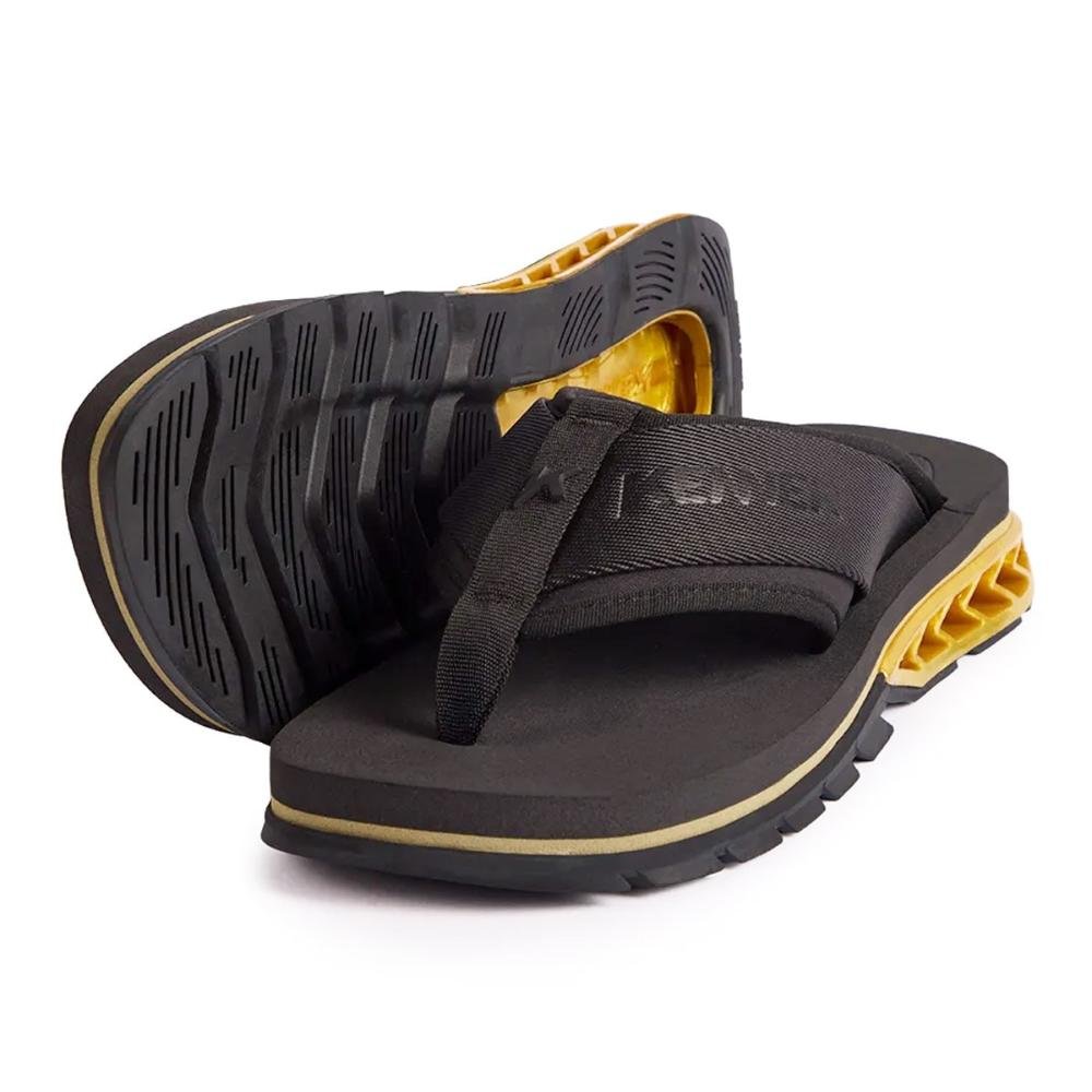 Chinelo Kenner Rakka Sport Preto Dourado Preto 4