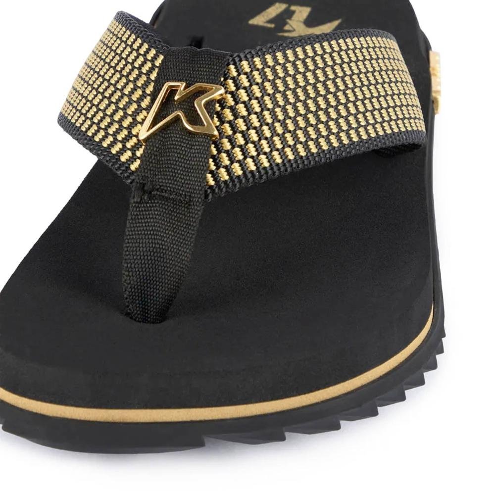 Chinelo Kenner Kivah Dots L7 Preto Caqui Preto 3