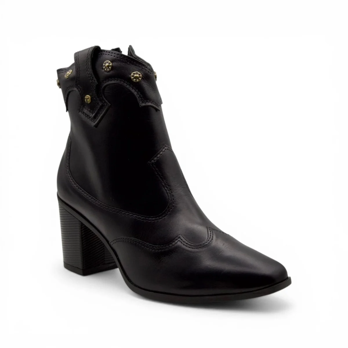 Bota Feminina Cano Curto de Couro Legítimo Tanara T9581 Preto 2