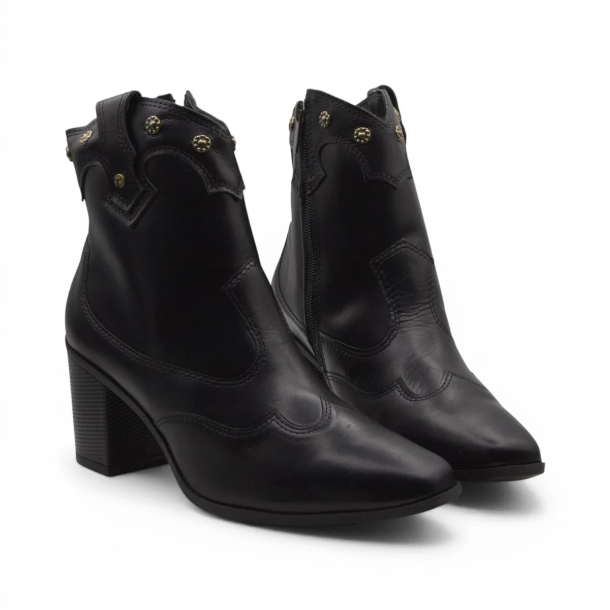 Bota Feminina Cano Curto de Couro Legítimo Tanara T9581 Preto 5