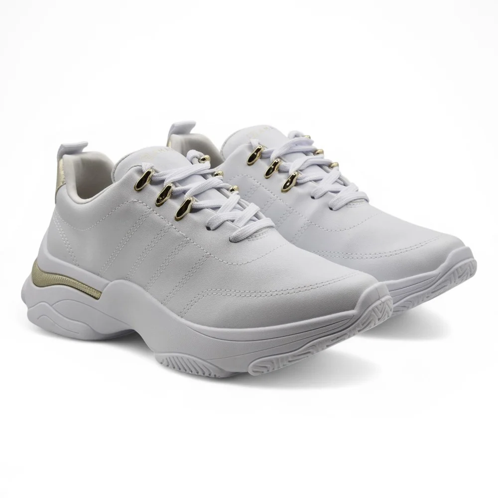 Tênis Feminino Ramarim 25-74202 Branco/Dourado 5