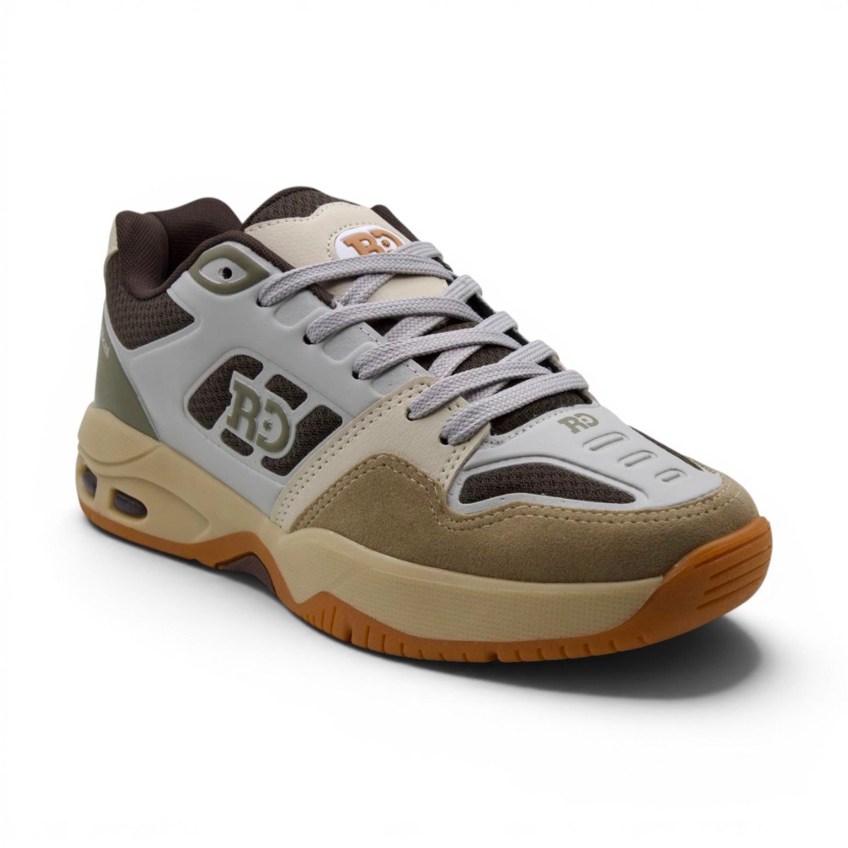 Tênis Casual Masculino Redikal RKT633 Marrom/Bege 2