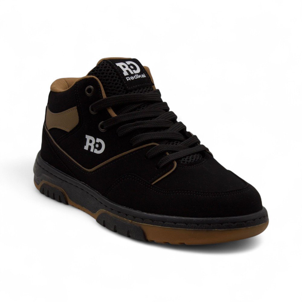 Tênis Botinha Casual Masculino Redikal RKB676 Preto/Caramelo 2