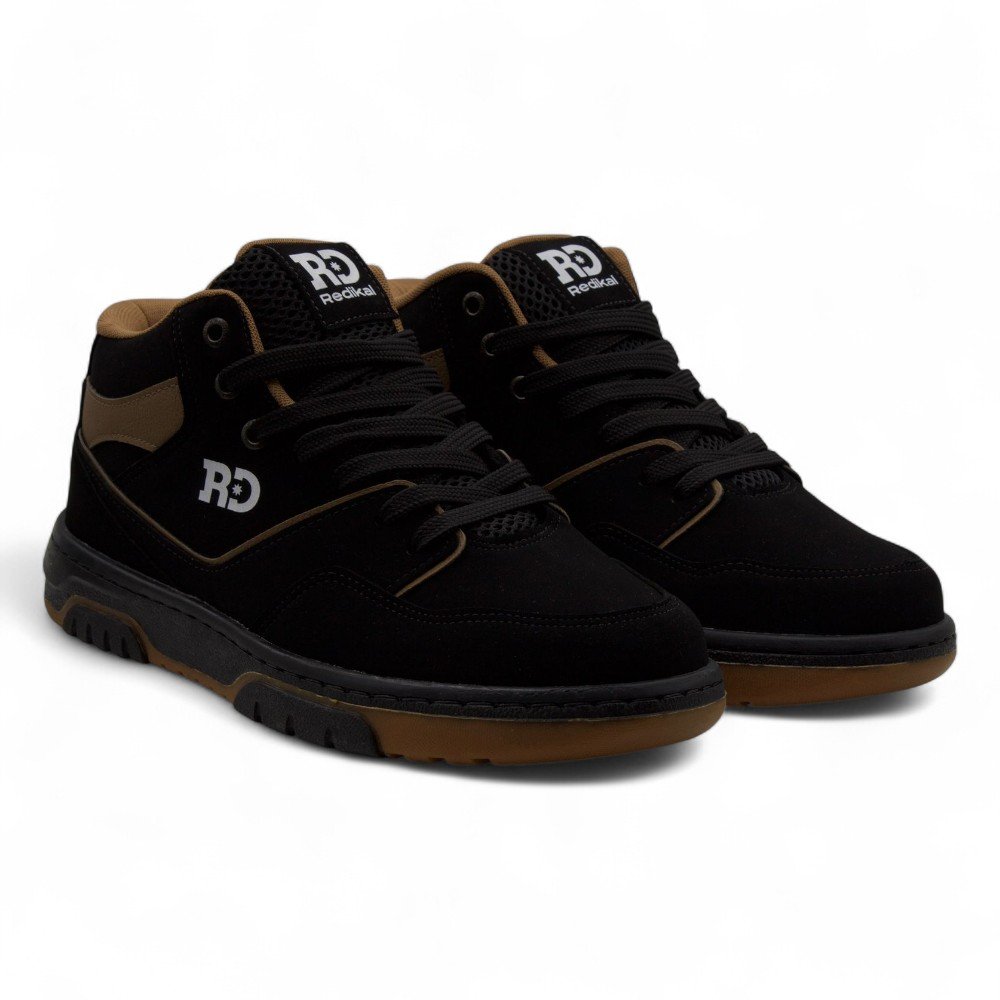 Tênis Botinha Casual Masculino Redikal RKB676 Preto/Caramelo 5