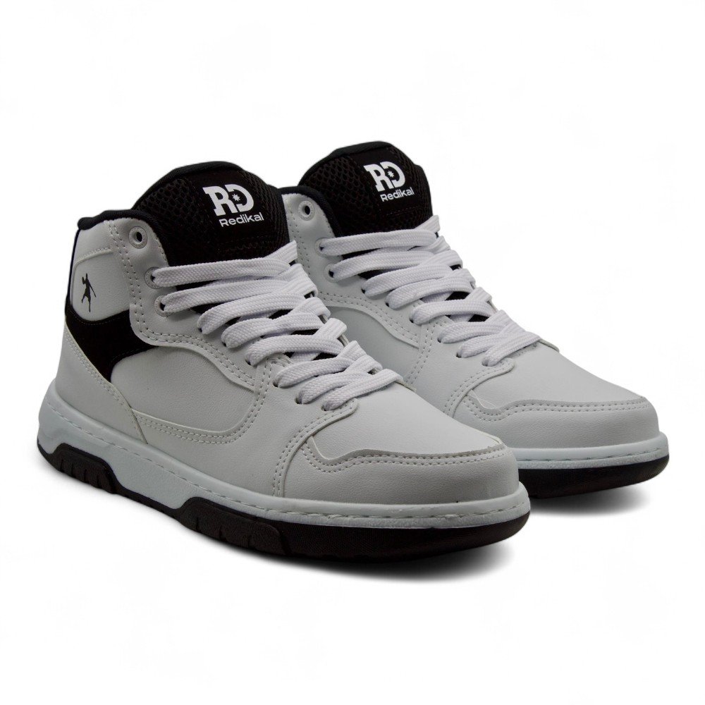 Tênis Botinha Casual Masculino Redikal RKB679 Branco/Preto 5