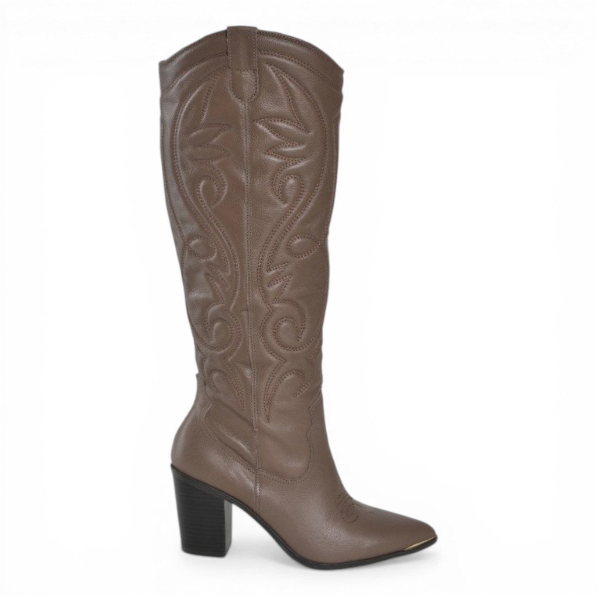 Bota Feminina Cano Longo de Couro Legítimo Via Marte 079-012