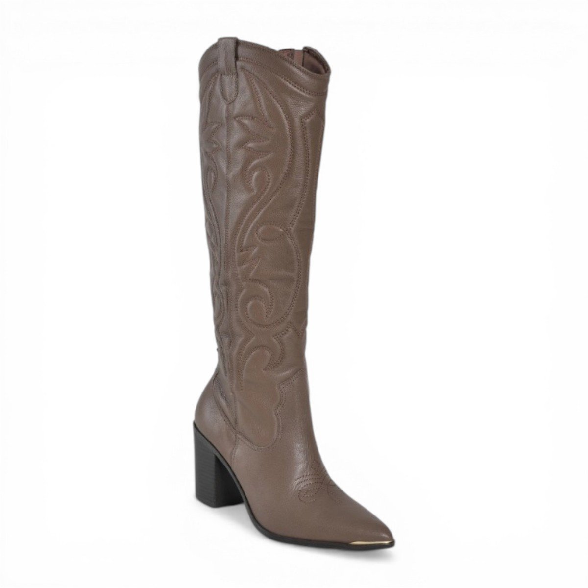 Bota Feminina Cano Longo de Couro Legítimo Via Marte 079-012 Marrom 2