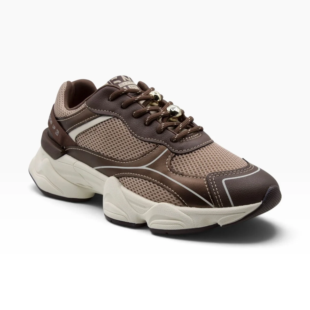 Tênis Casual Chunky Feminino Ramarim 26-90101 Marrom/Bege 2