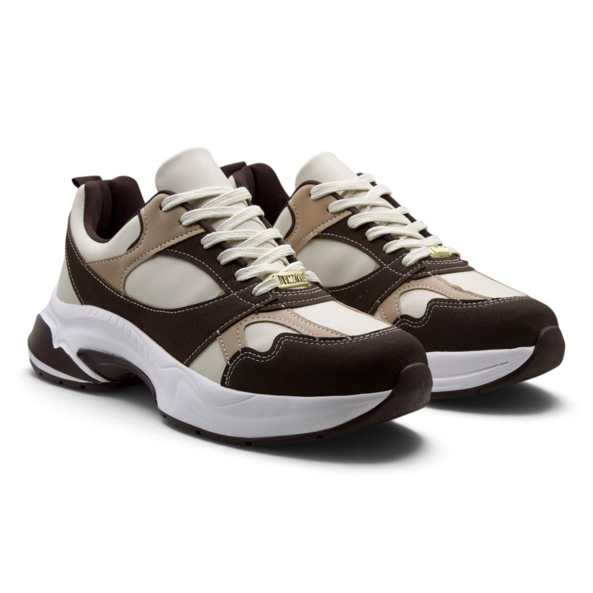 Tênis Casual Feminino Vizzano 1487.101 Bege/Marrom 5