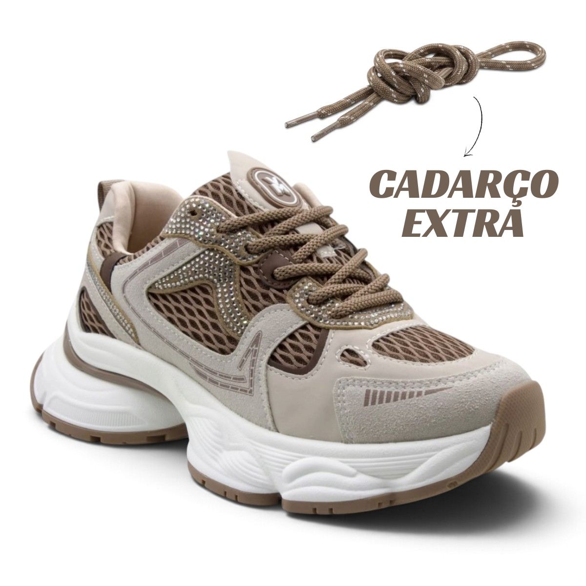 Tênis Casual Feminino Via Marte 385-001 Bege 2