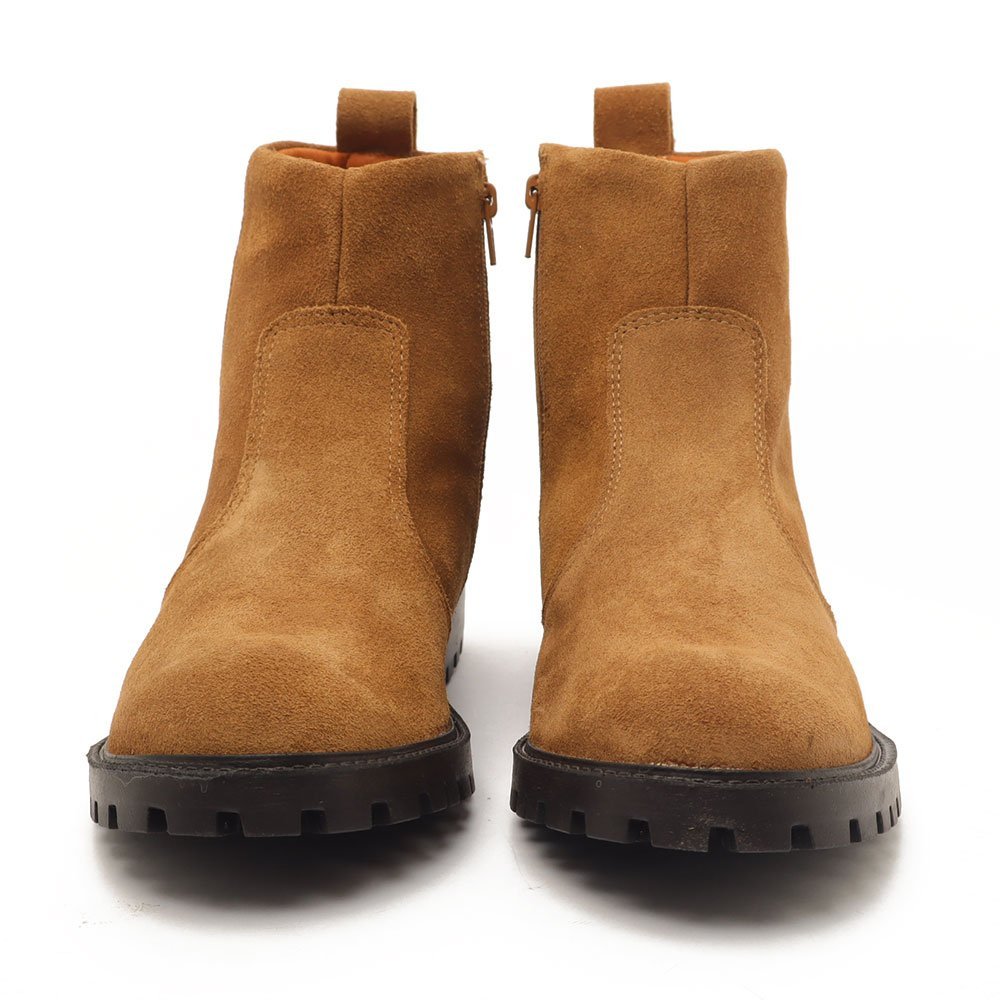 Bota Feminina Sapato Da Corte Salto Baixo Tratorado Couro-Produto 01 Caramelo 8