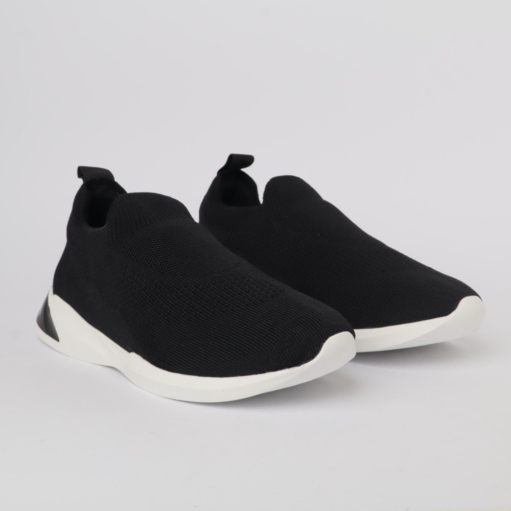 Tênis Feminino Sapato Da Corte Knit Preto 3