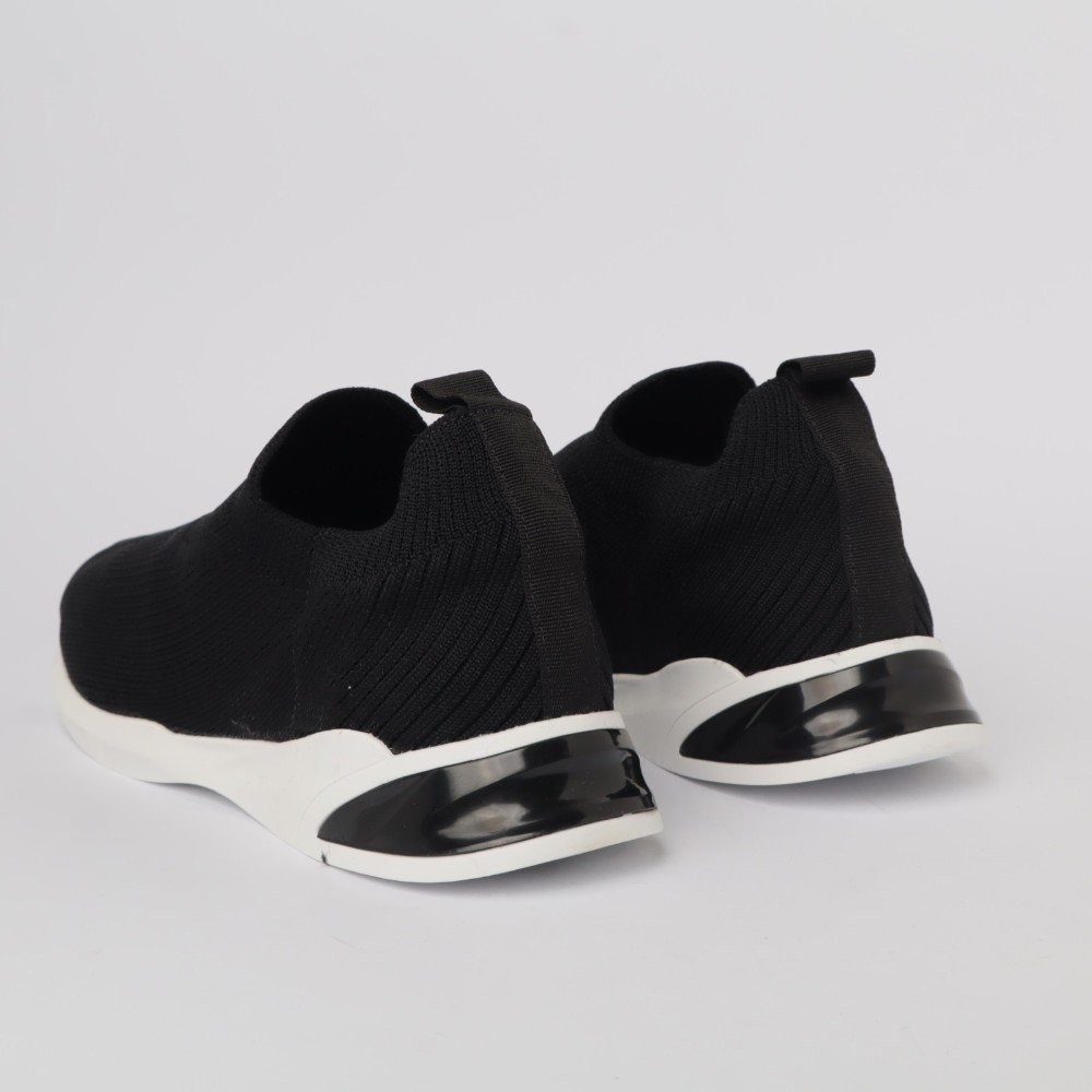 Tênis Feminino Sapato Da Corte Knit Preto 4