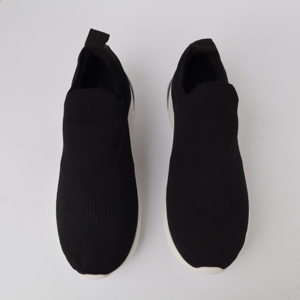 Tênis Feminino Sapato Da Corte Knit Preto 5