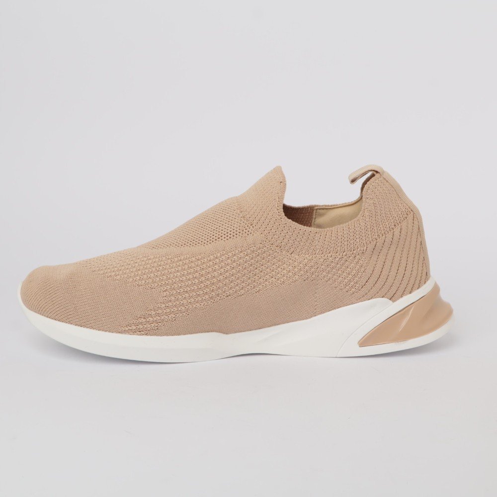 Tênis Feminino Sapato Da Corte Knit Nude 6