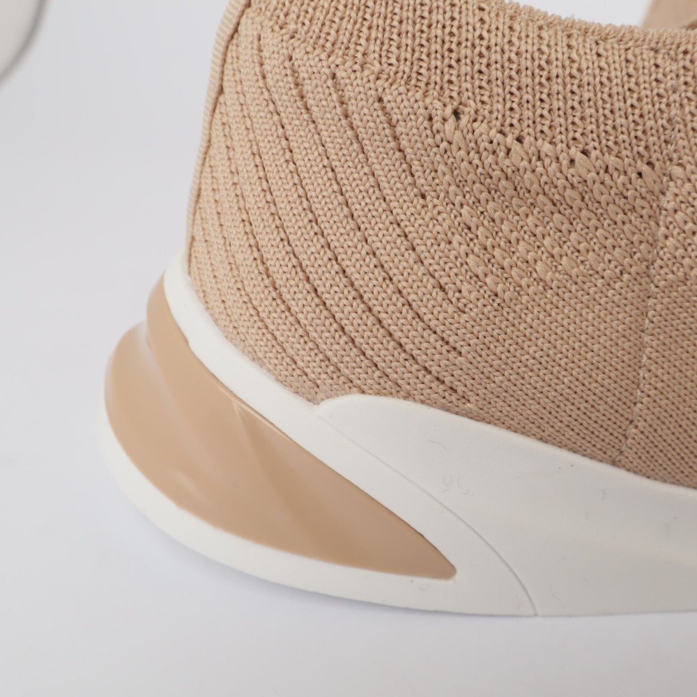 Tênis Feminino Sapato Da Corte Knit Nude 7