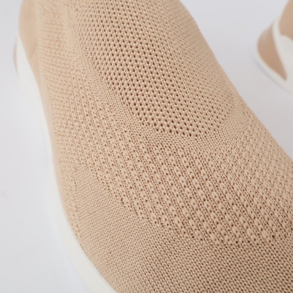 Tênis Feminino Sapato Da Corte Knit Nude 8
