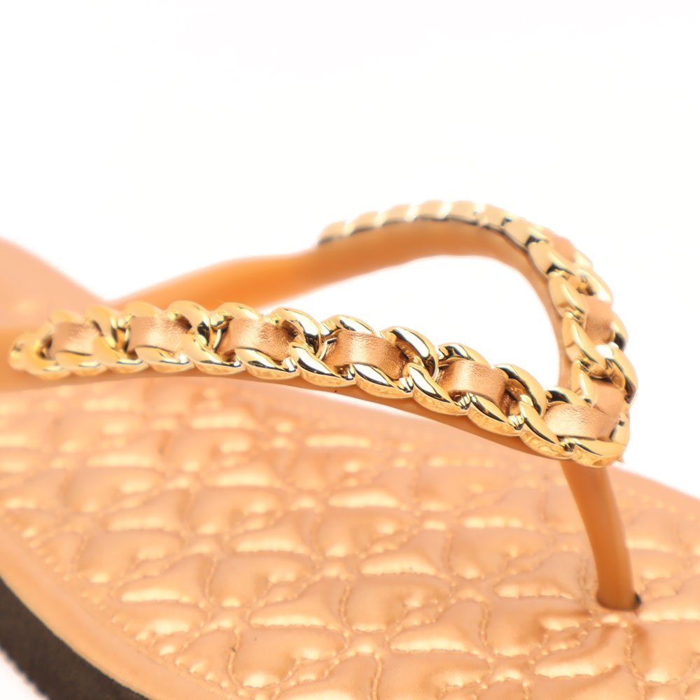 Chinelo Sapato da Corte Havaí Tira Corrente Dourado 3