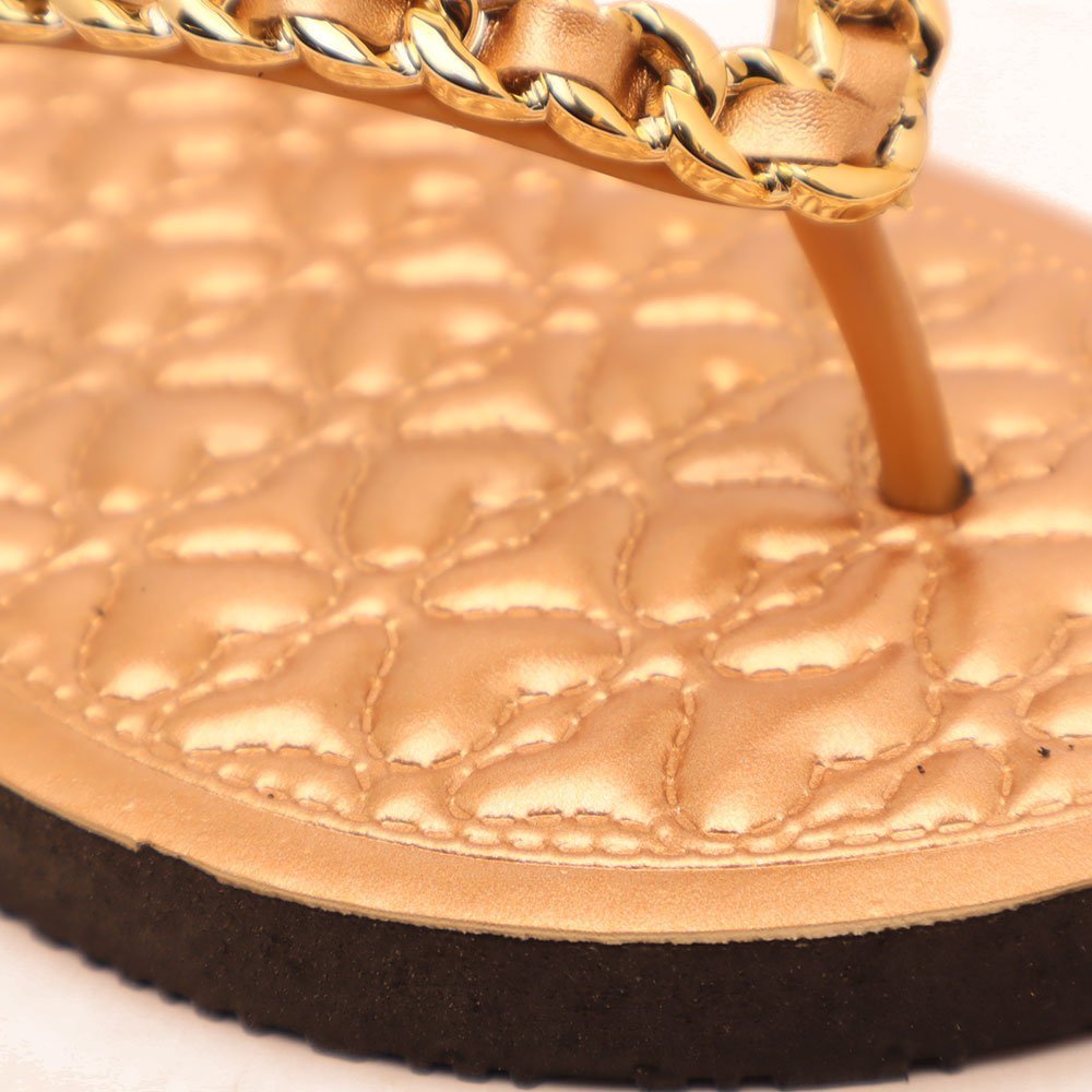 Chinelo Sapato da Corte Havaí Tira Corrente Dourado 4