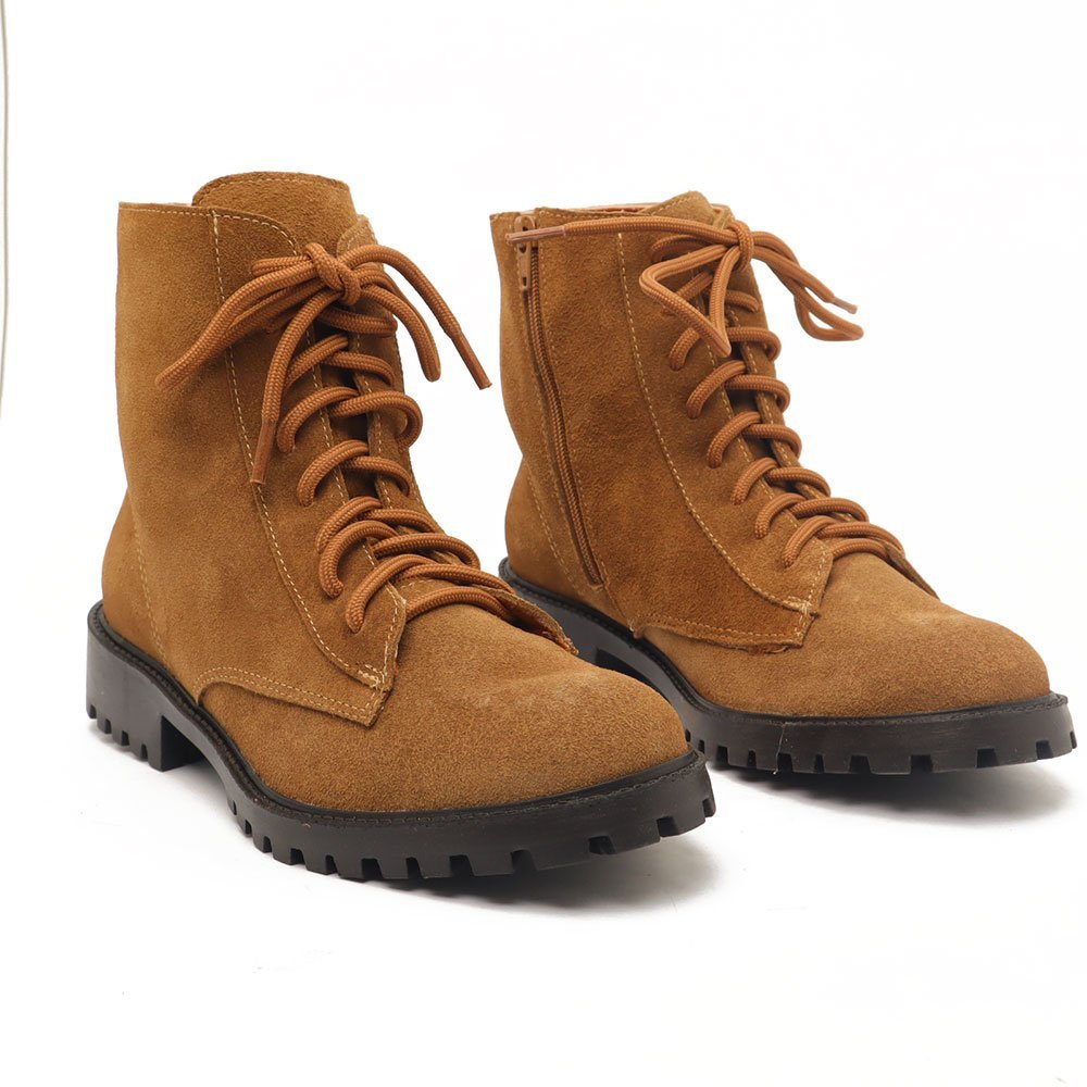 Coturno Feminino Sapato Da Corte Salto Baixo Tratorado Couro-Produto 02 Caramelo 3