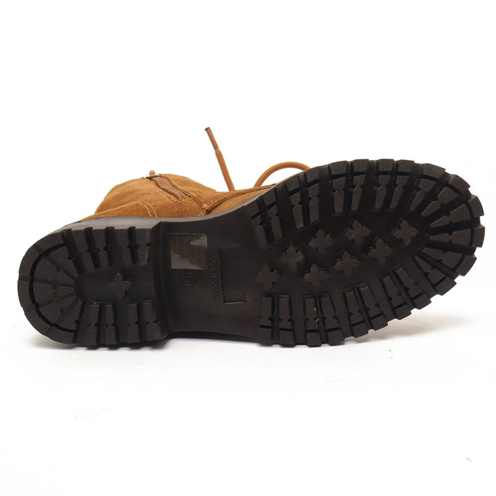 Coturno Feminino Sapato Da Corte Salto Baixo Tratorado Couro-Produto 02 Caramelo 10