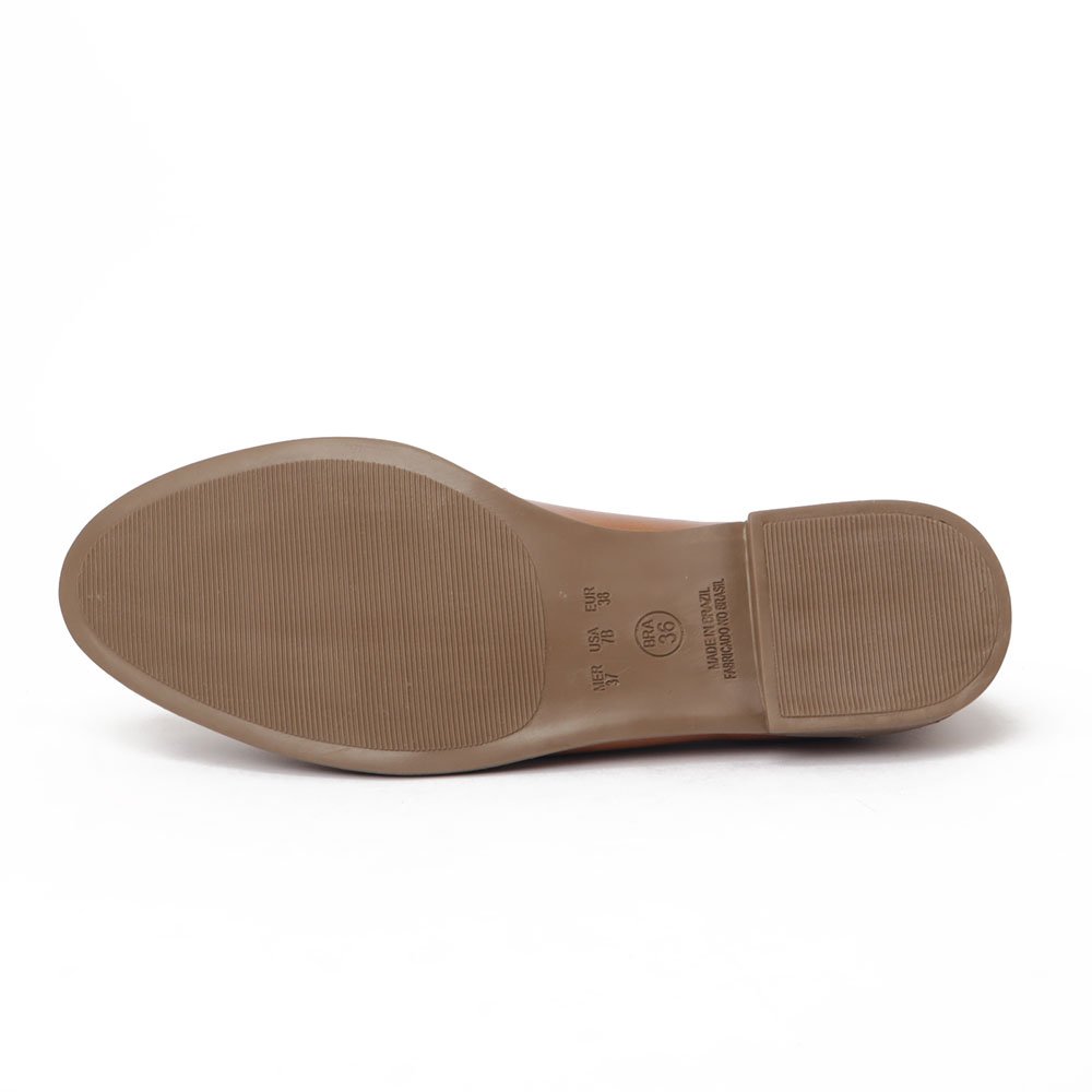 Mocassim Feminino Sapato da Corte Vira Olho De Gato Caramelo 8