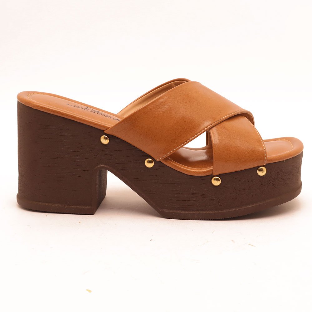 Tamanco Sapato da Corte Clog Salto Alto Tiras Em X