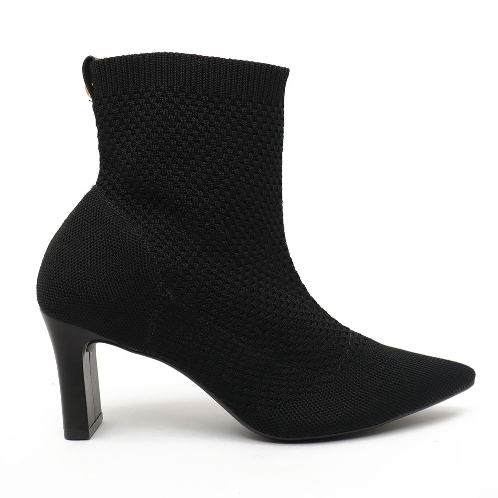 Bota Giulia Domna Salto Barra Médio Bico Fino Knit