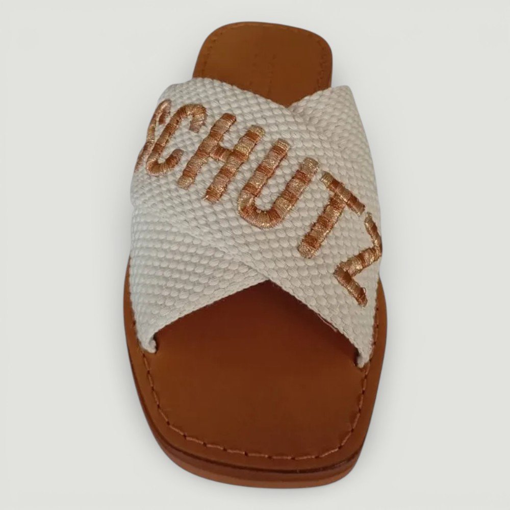 Sandália Rasteira Schutz X Logo Off White 2
