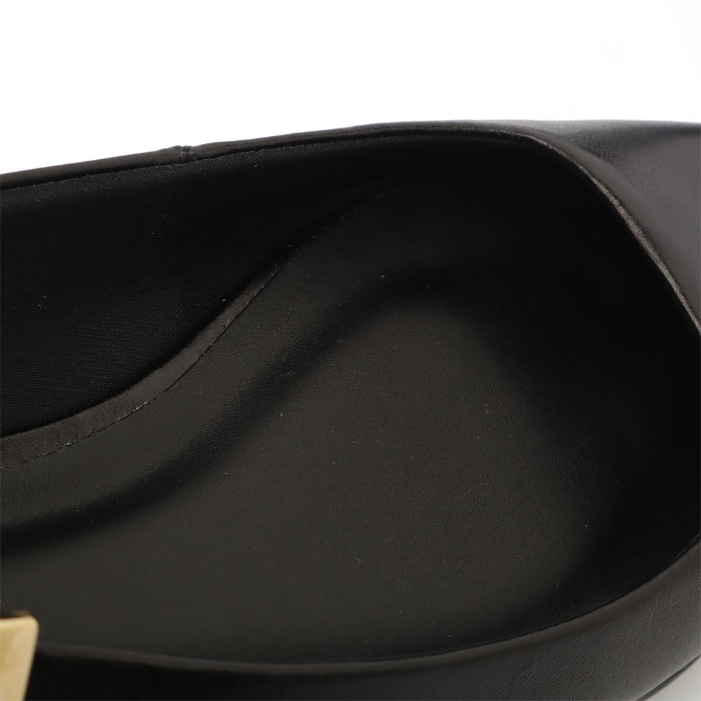 Sapatilha Slingback Belluno Salto Baixo Liso Couro Preto 9