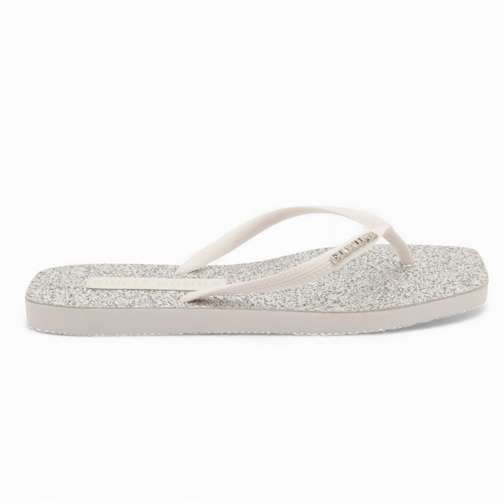 Chinelo Giulia Domna Havaí Bico Quadrado Glitter