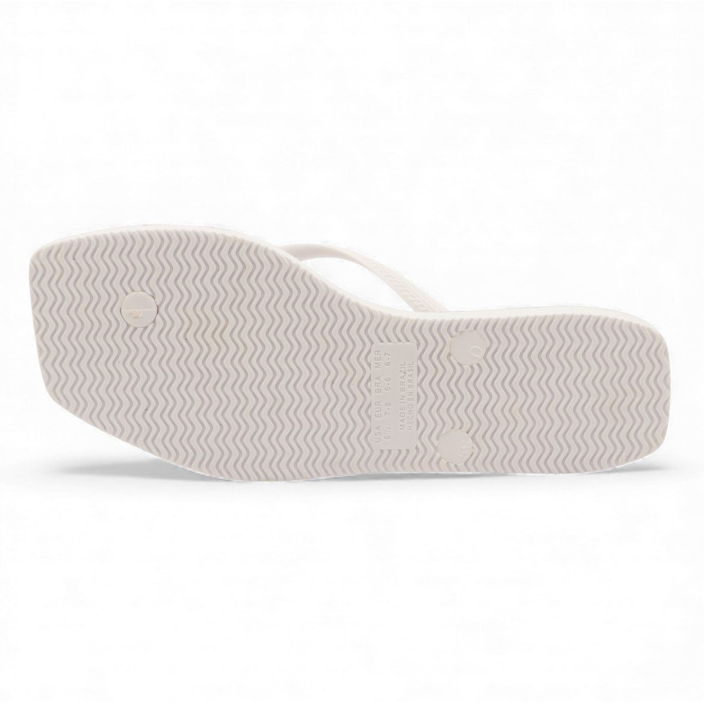 Chinelo Giulia Domna Havaí Bico Quadrado Glitter Branco 5