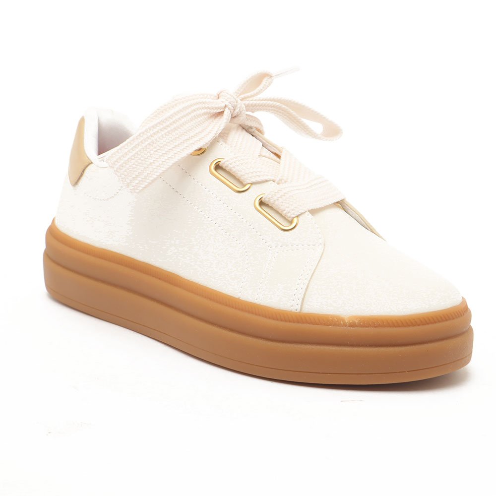 Tênis Feminino Sapato Da Corte Cadarço Fita Branco 2