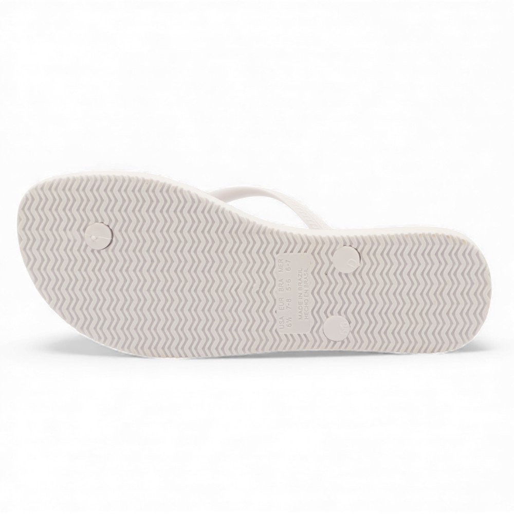 Chinelo Giulia Domna Havaí Bico Oval Glitter Branco 8