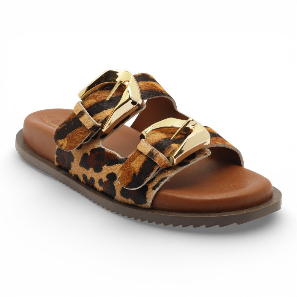 Papete Feminina Belluno Animal Print Duas Fivelas Tigre 2