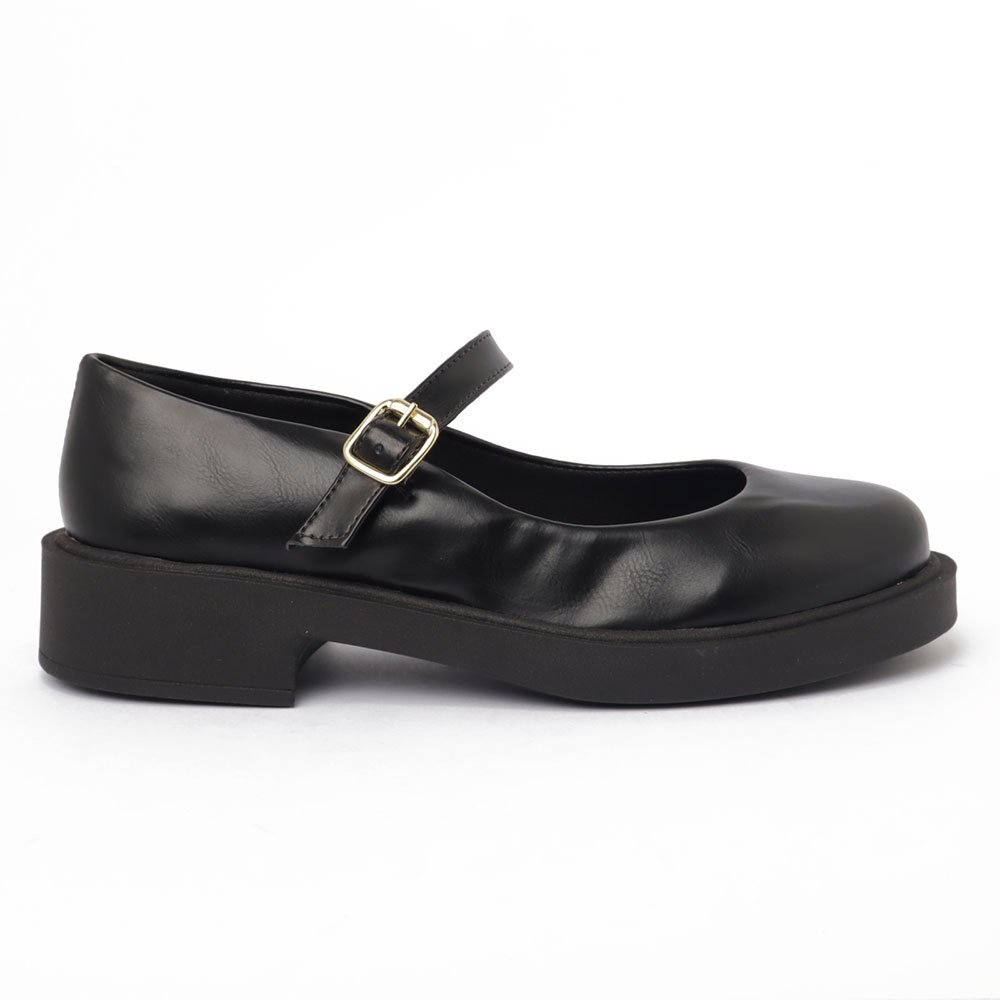 Mocassim Feminino Sapato Da Corte Boneca Sola Alta Preto 8