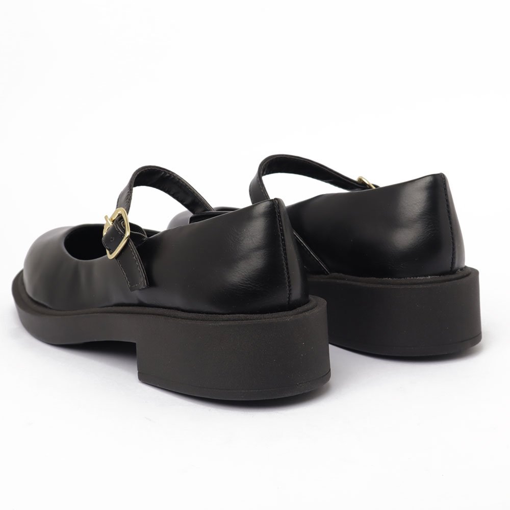 Mocassim Feminino Sapato Da Corte Boneca Sola Alta Preto 2