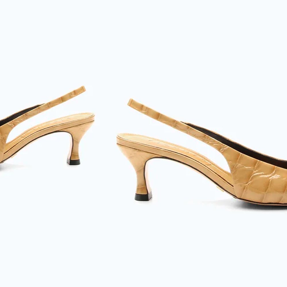 Scarpin Vicenza Slingback Salto Médio Bille Bege 4